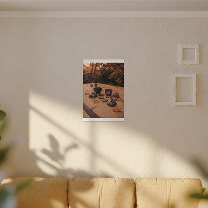 Golden Hour Tea Ceremony Canvas Art - Kintsugi Shibui