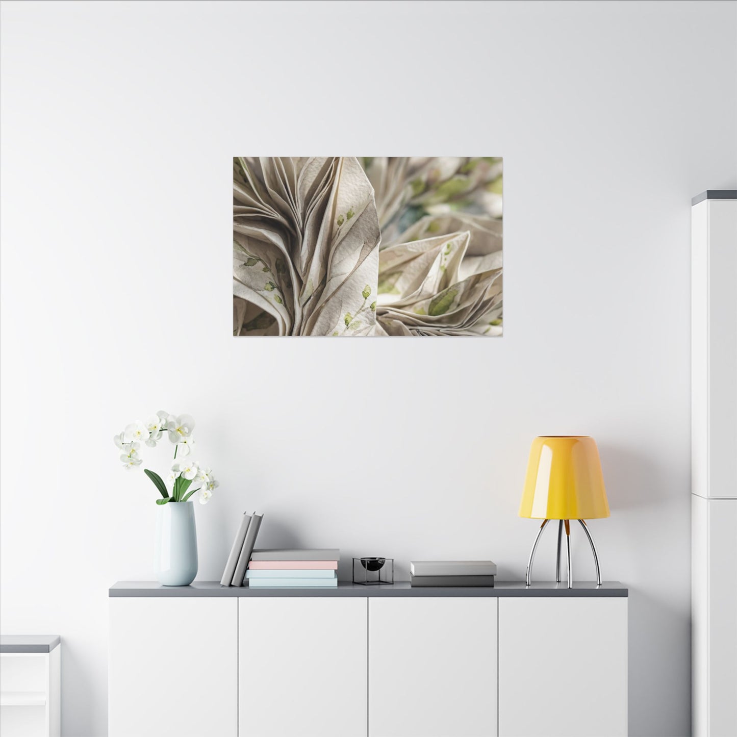 Fukinsei Paper Fold Canvas Art - Japandi Watercolor