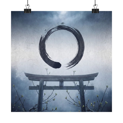 Spring Torii Gate Enso Wall Art Print | Calm Decor