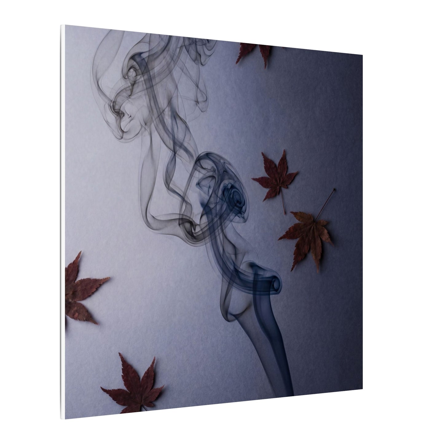 Dark Japandi Incense Smoke in Dawn | Moody Minimal Canvas Art