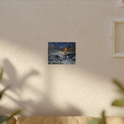 Moonlit Garden Winter Canvas Art | Kintsugi Artful Design