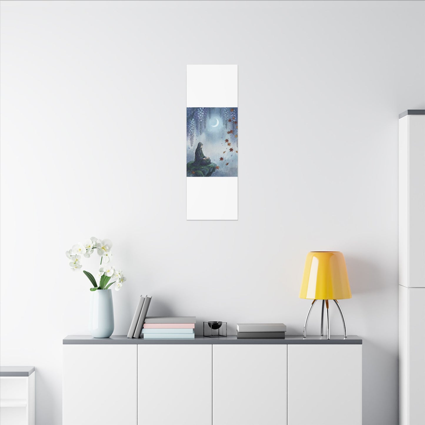 Zen Wisteria in Moonlight | Ukiyo E Inspired Canvas Art