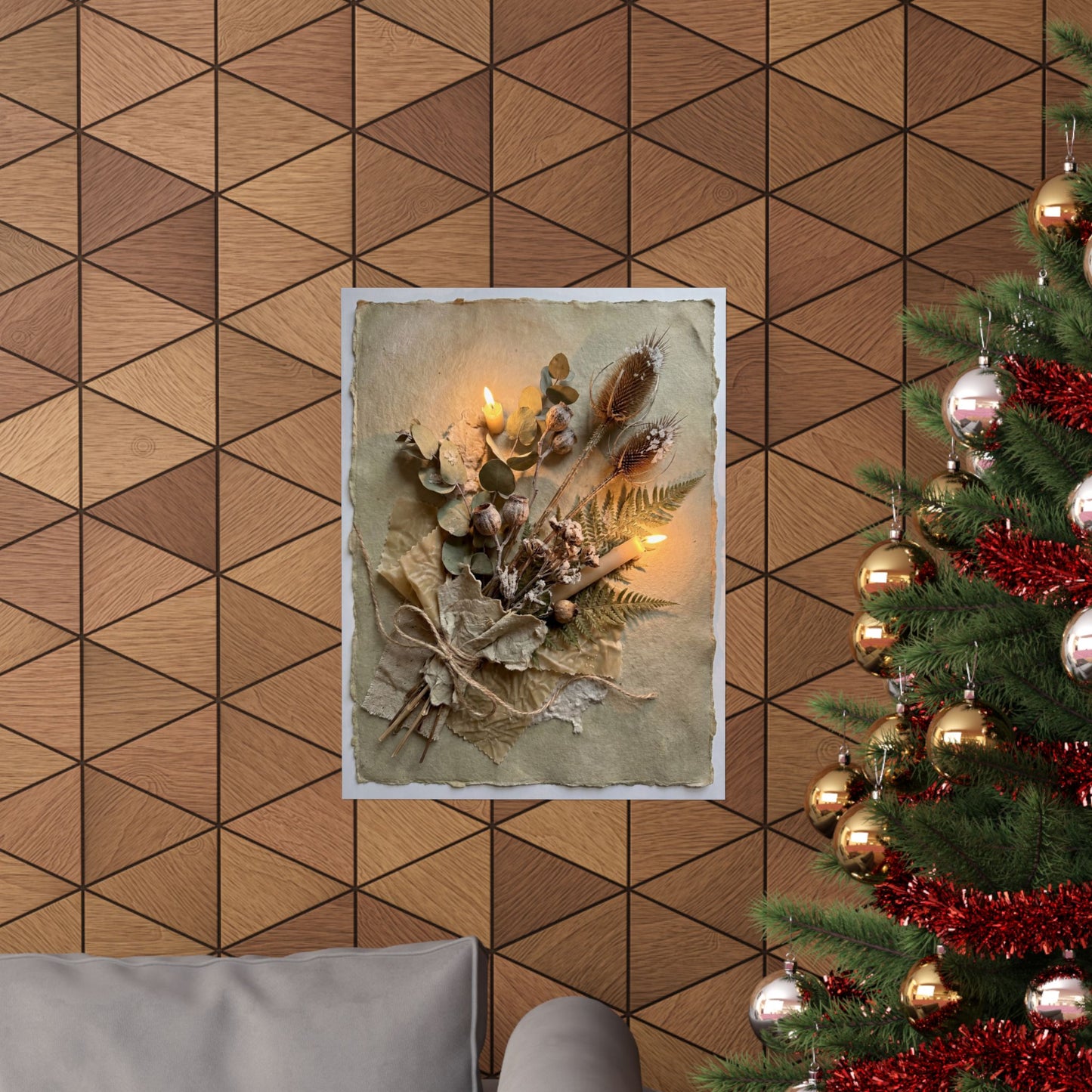Dried Flowers Texture Wall Art Print | Earthy Japandi Art