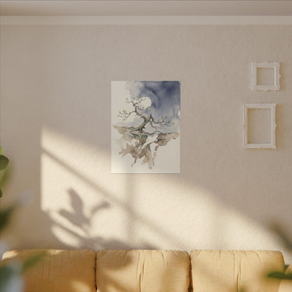 Moonlight Pine Tree Canvas Art - Japandi Ma