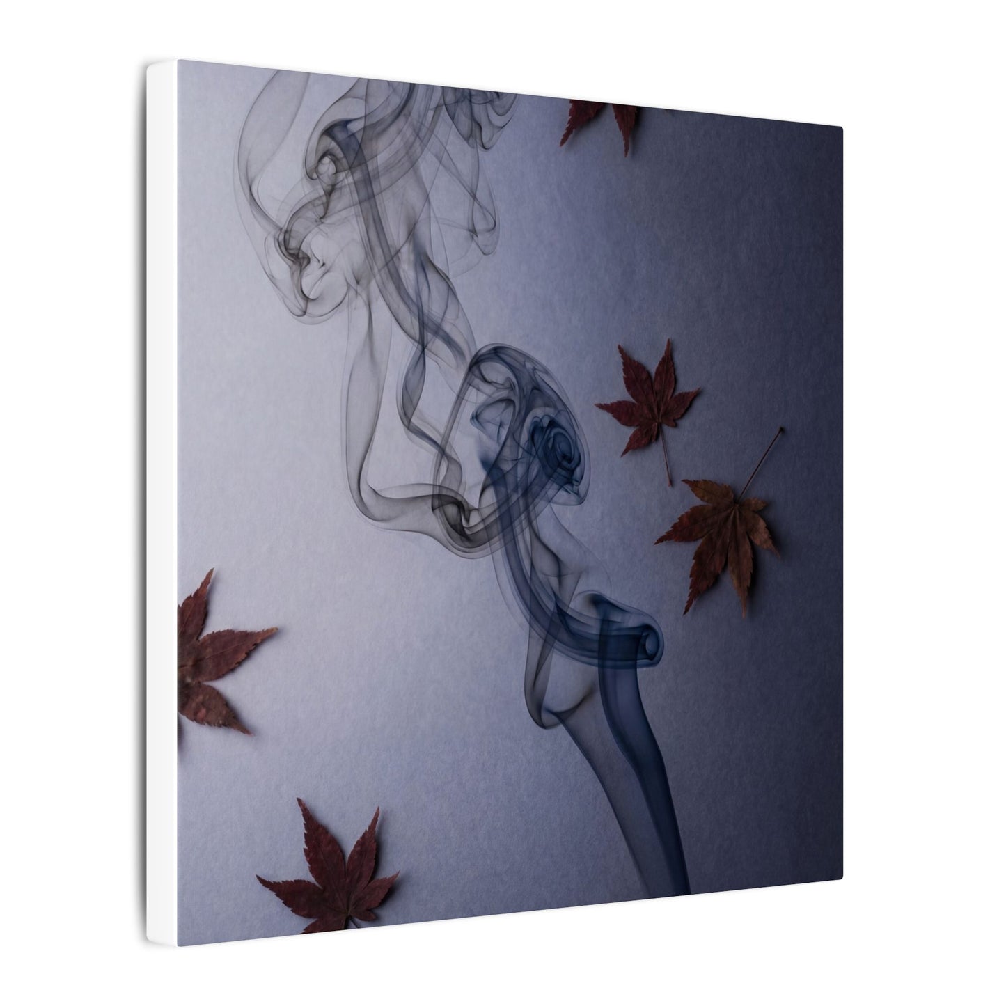 Dark Japandi Incense Smoke in Dawn | Moody Minimal Canvas Art
