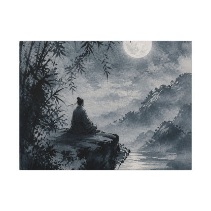 Ink Brushstroke Sumi E Canvas Art | Serene Zen Art