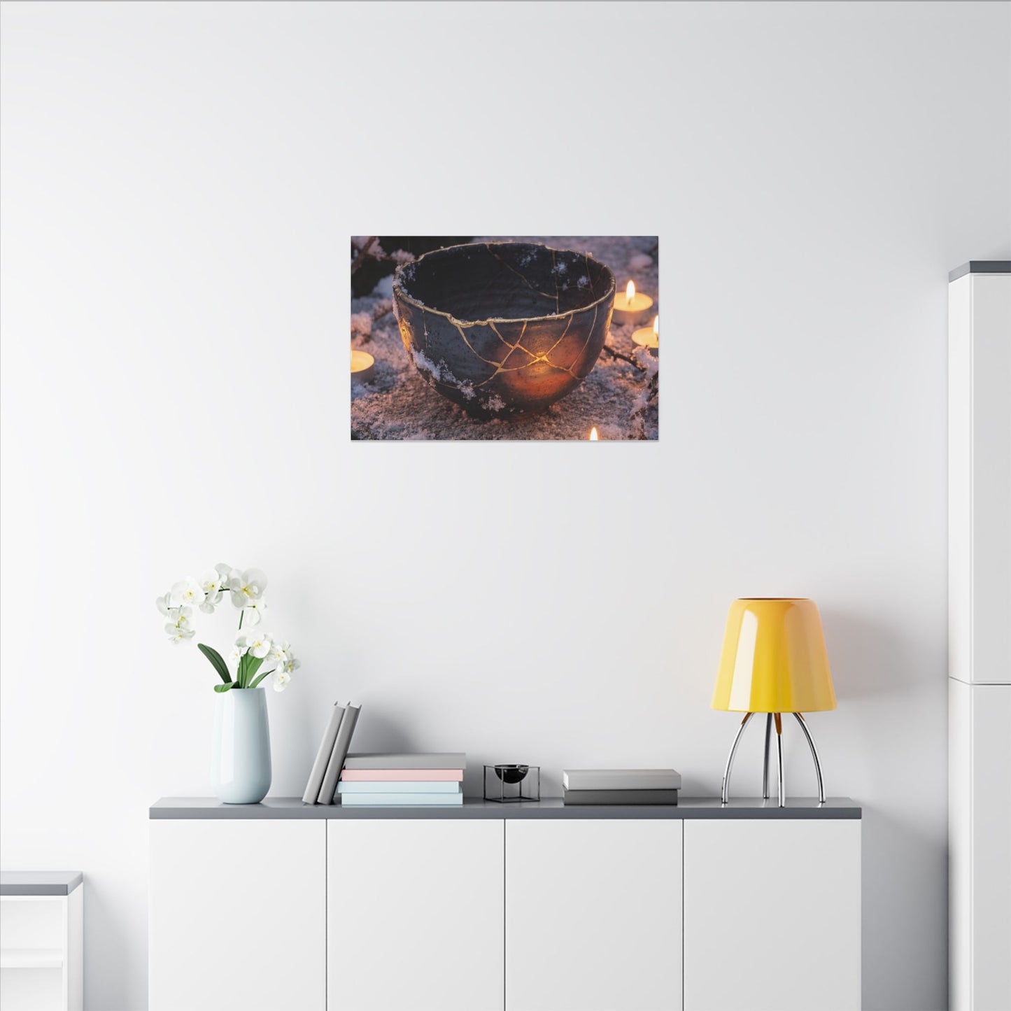 Ceramic Bowl Gold Repair Canvas Art | Beautiful Kintsugi Art