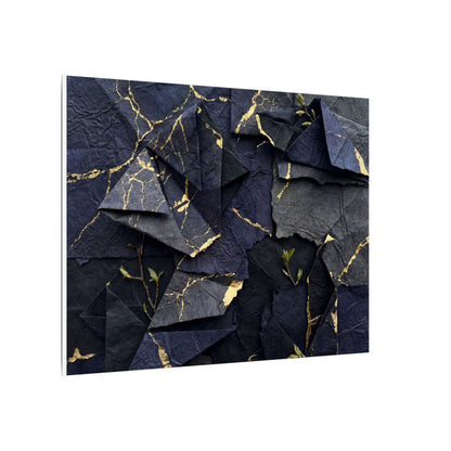 Beautiful Paper Fold Canvas Art - Crackle Gold Kintsugi