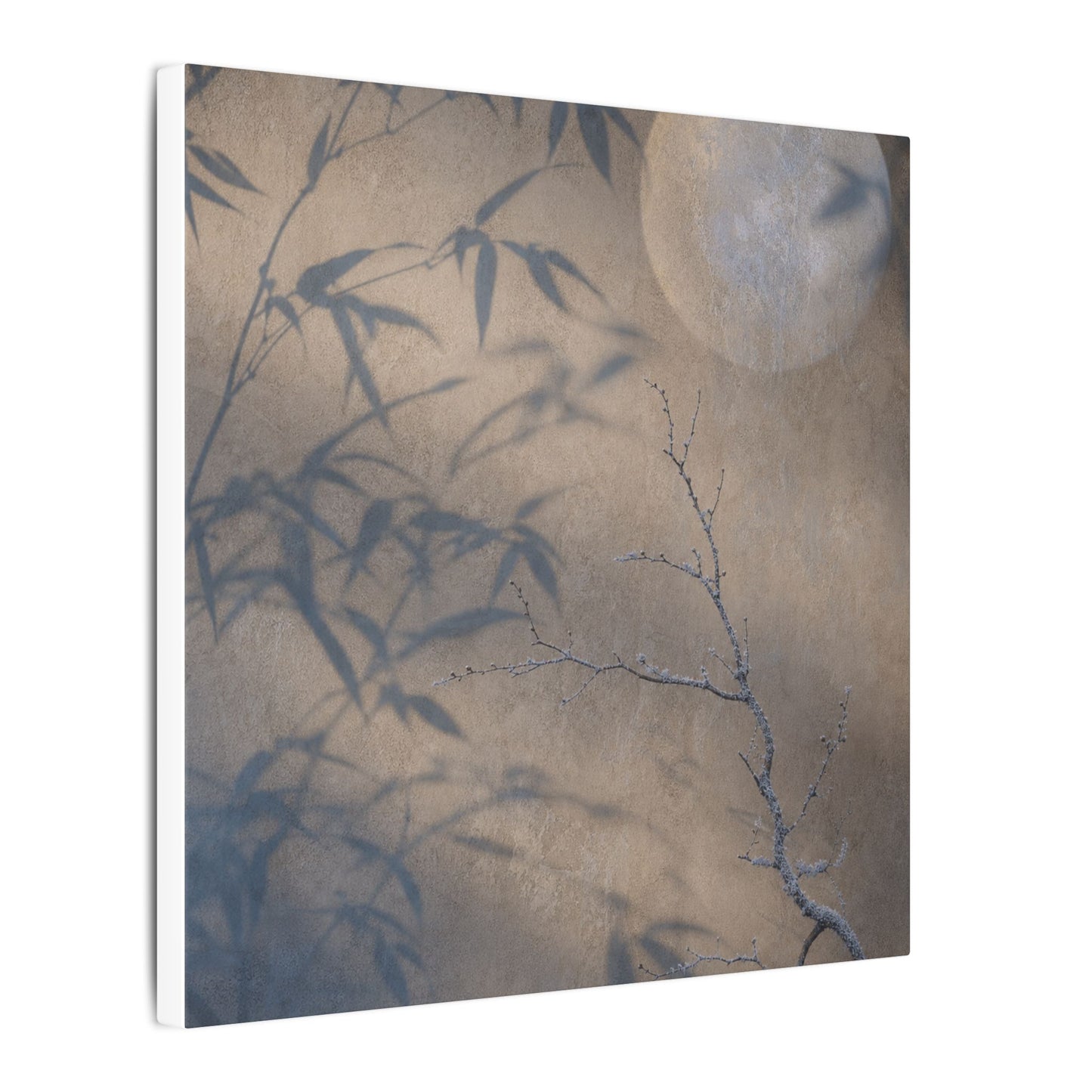 Shadow Play Canvas Art | Winter Japandi Japanese Pattern Art
