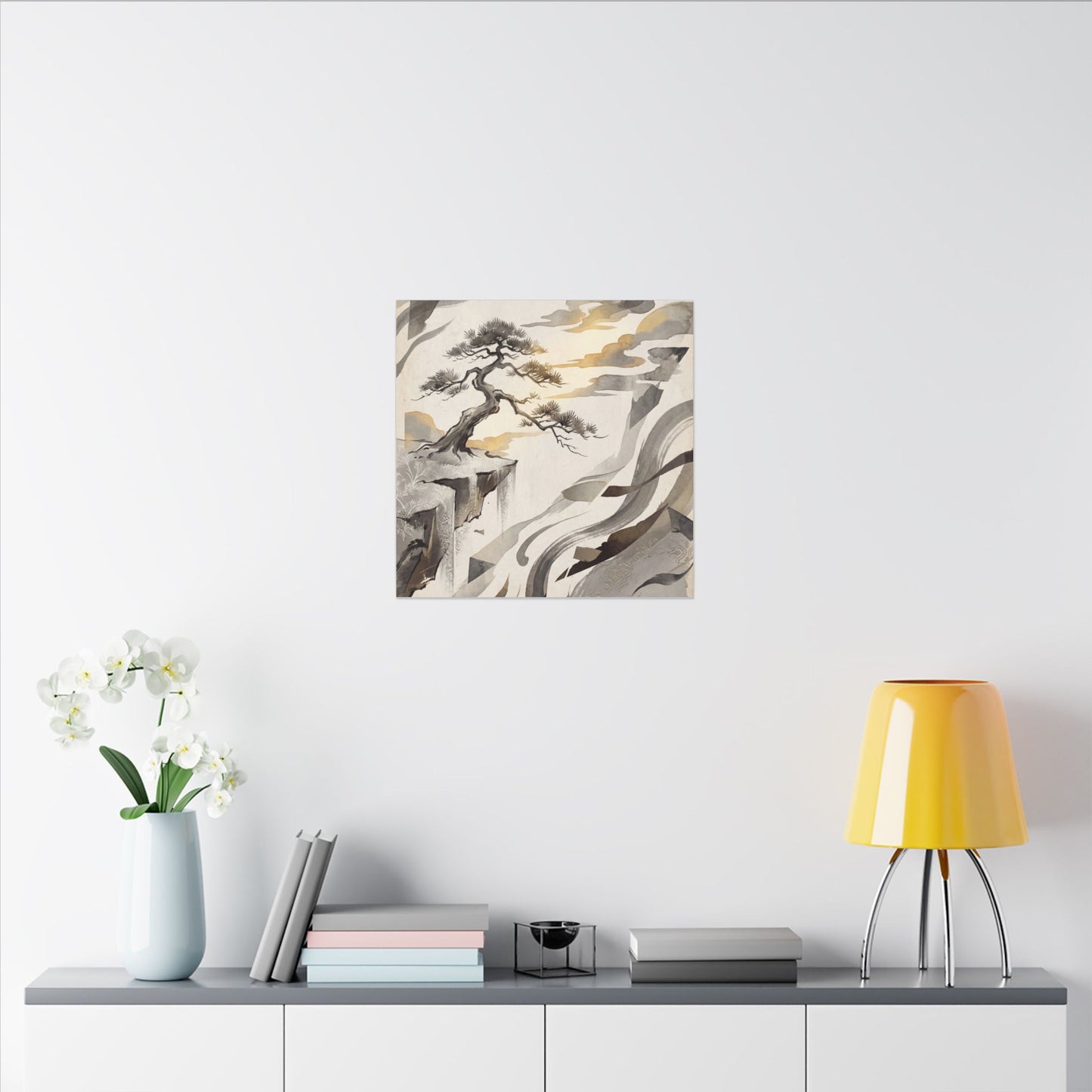 Golden Hour Pine Tree Canvas Art - Japandi Seijaku