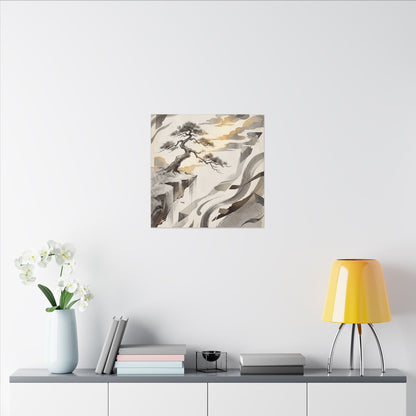 Golden Hour Pine Tree Canvas Art - Japandi Seijaku
