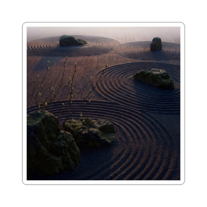 Spring Rock Garden Shadow Zen Sticker | Bold Decor Art Print