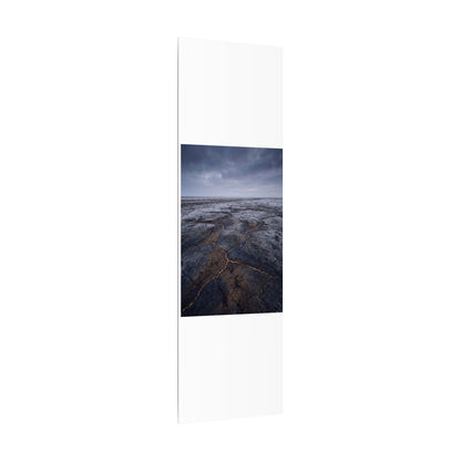 Dark Japandi Cracked Earth in Overcast | Dark Texture Canvas Art
