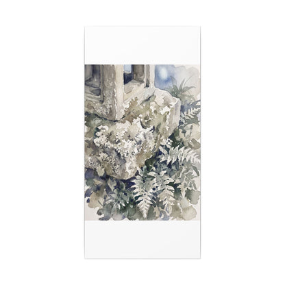 Stone Lantern Watercolor Canvas Art | Elegant Japandi Art