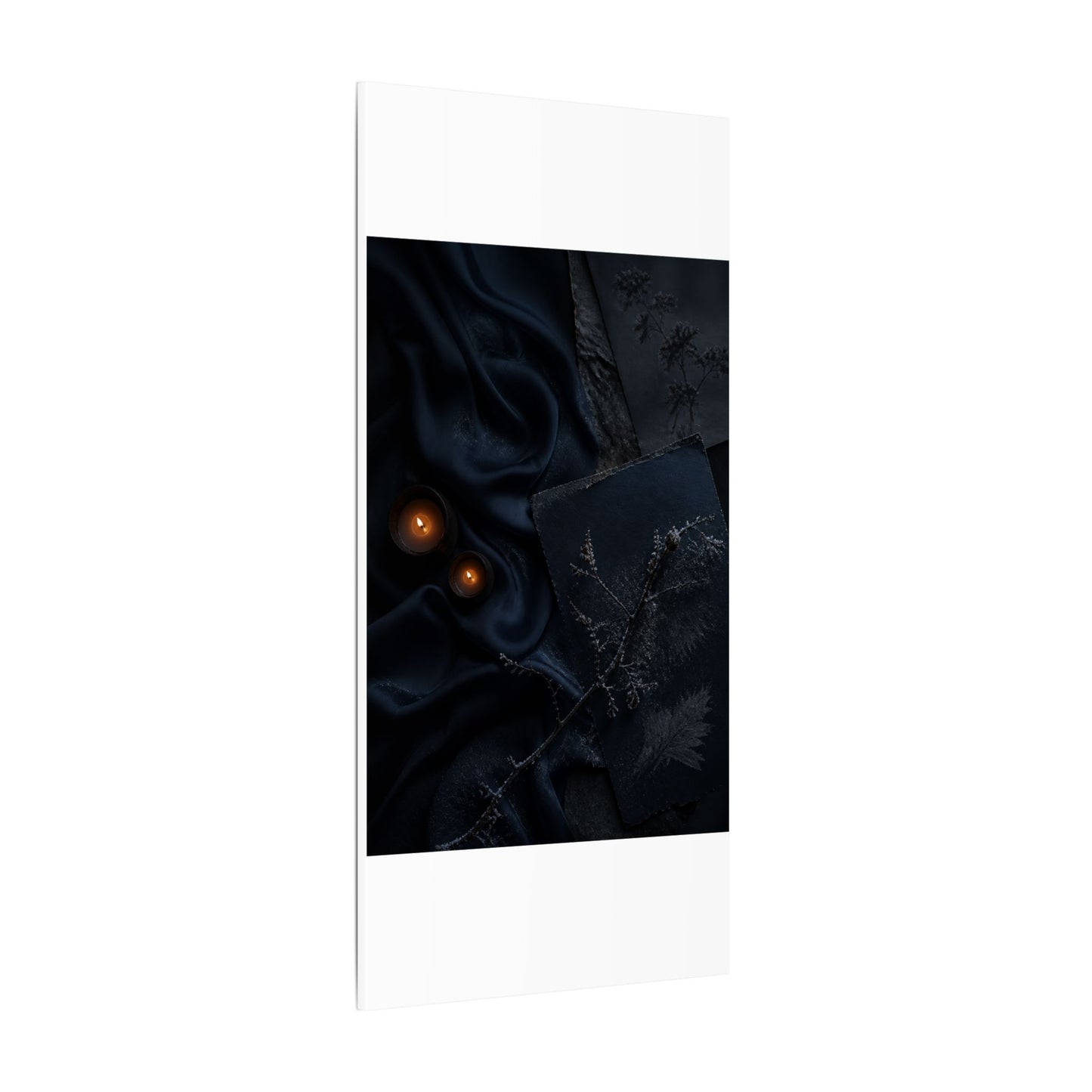 Candlelight Silk Drape Canvas Art - Dark Japandi Kanso
