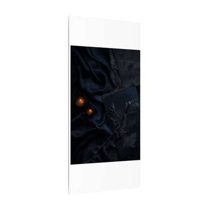Candlelight Silk Drape Canvas Art - Dark Japandi Kanso
