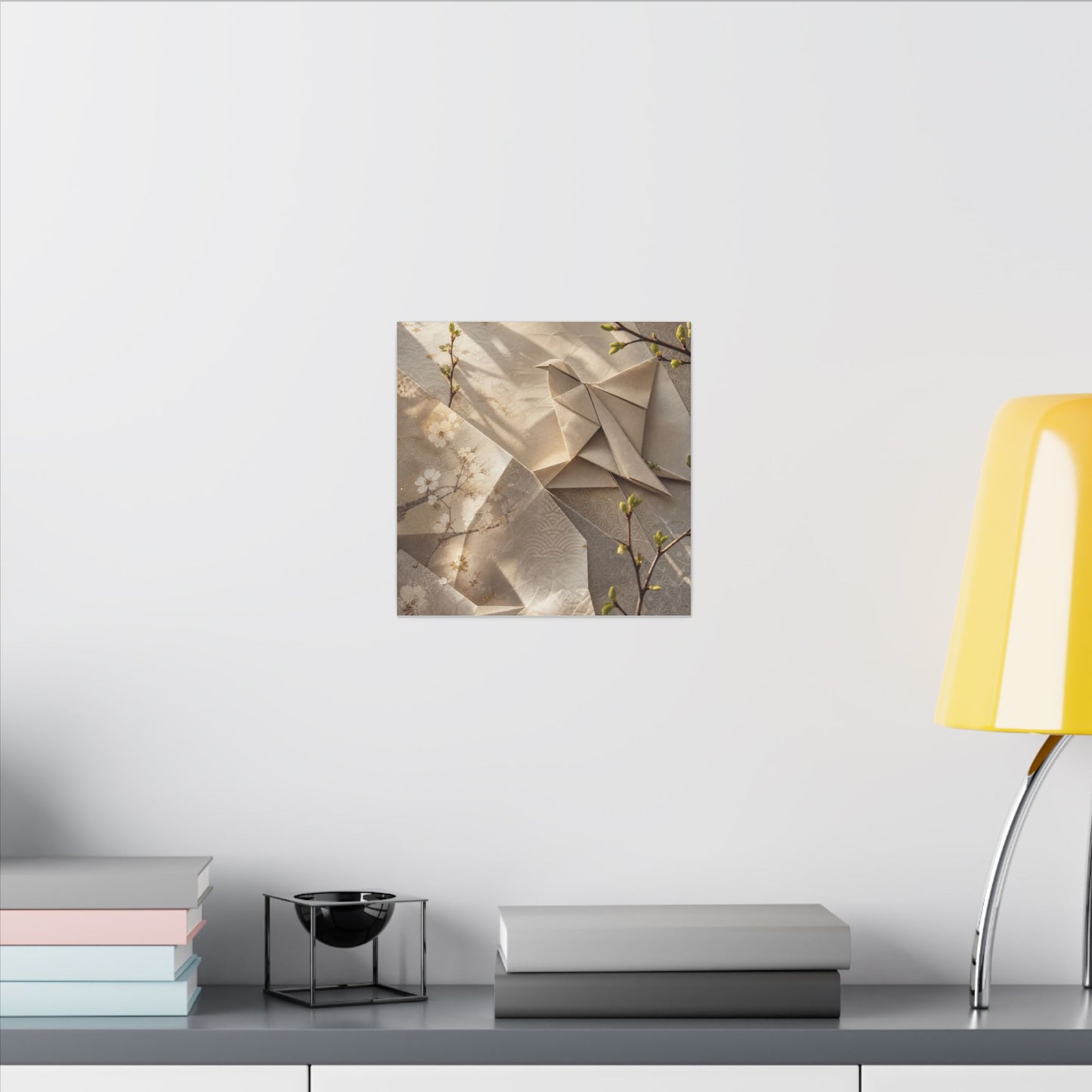 Golden Hour Paper Fold Canvas Art - Japandi Fukinsei