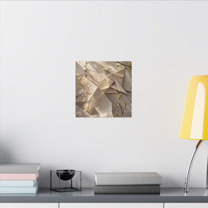 Golden Hour Paper Fold Canvas Art - Japandi Fukinsei