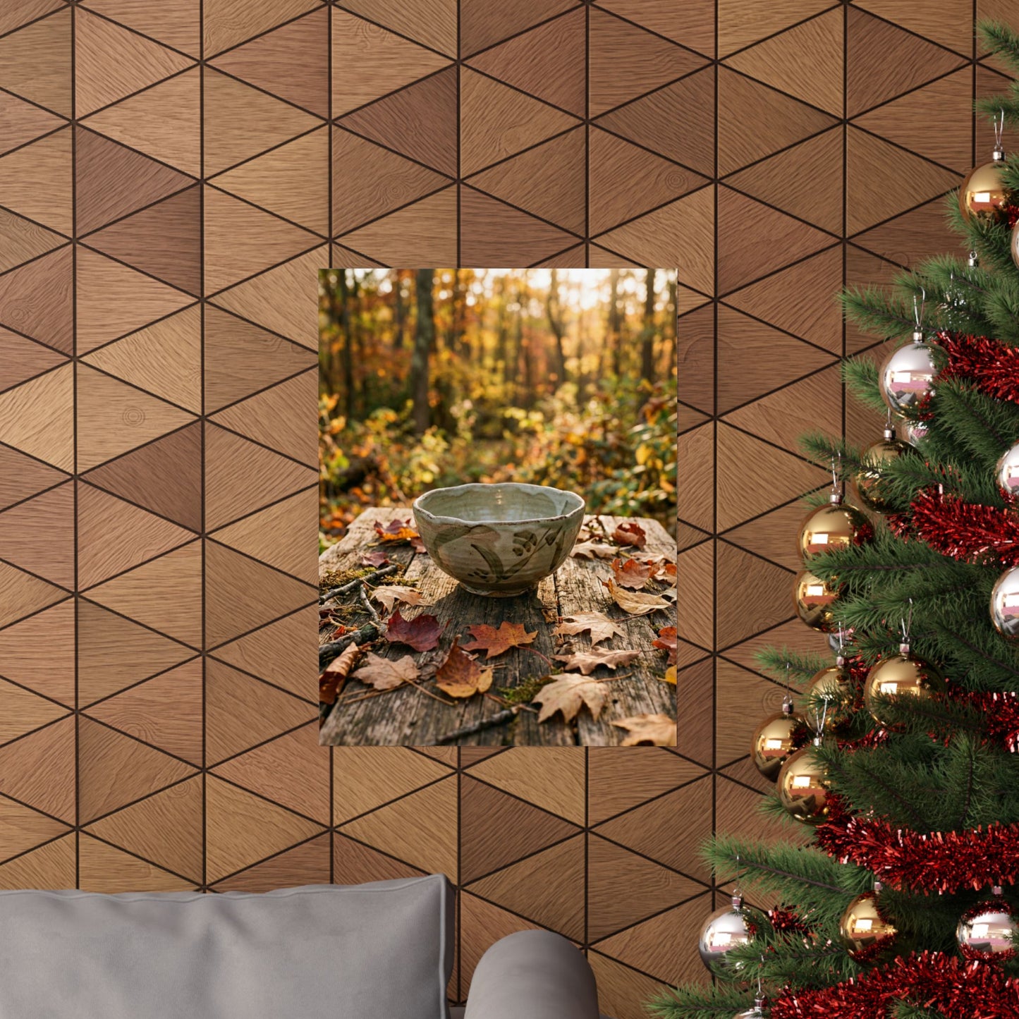 Golden Hour Ceramic Bowl Wall Art Print - Japandi Fukinsei