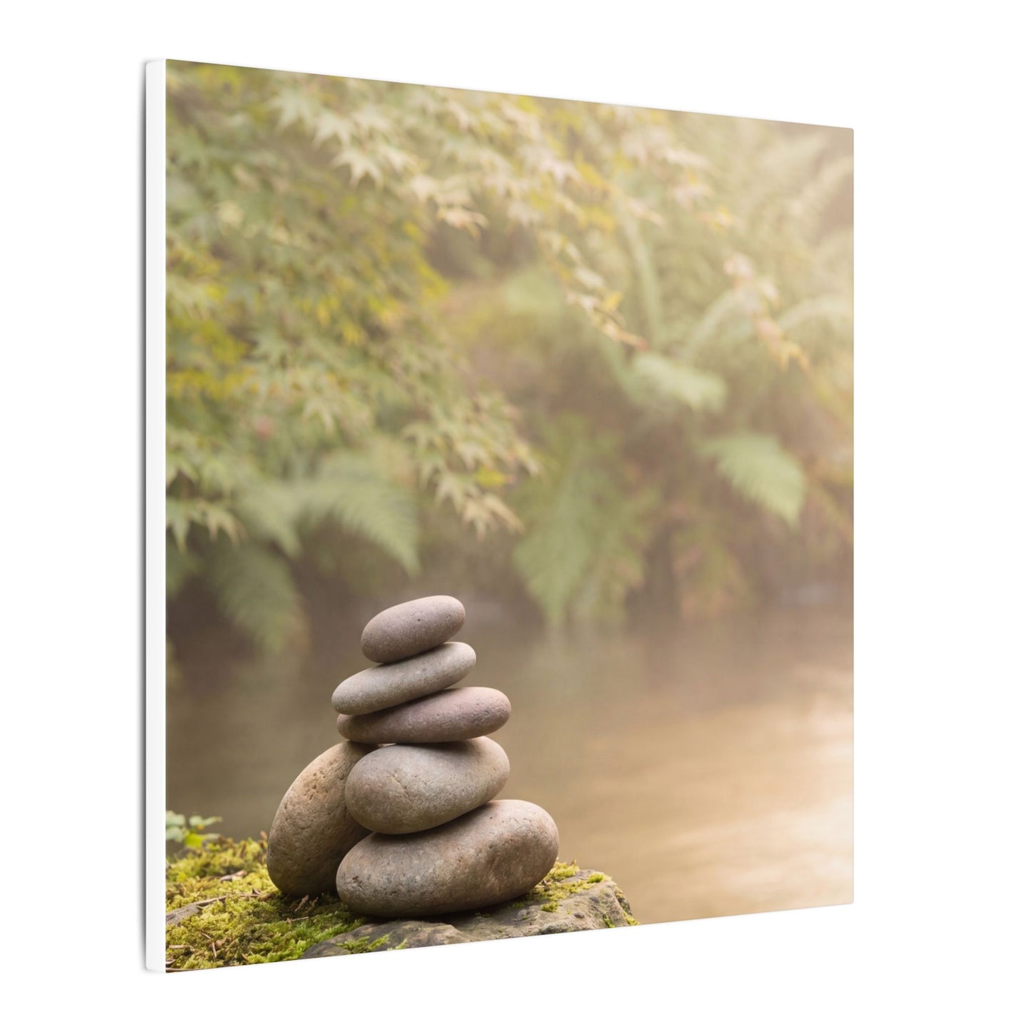 Cozy River Stones Canvas Art - Japanese Pattern Japandi