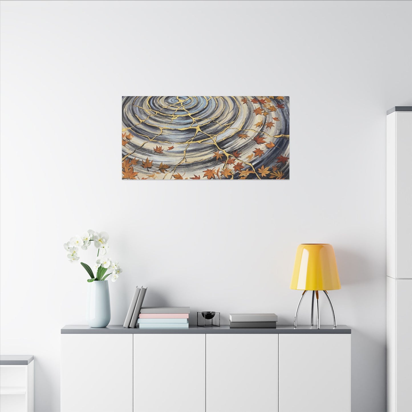 Moonlight Water Ripple Canvas Art - Kintsugi Fukinsei