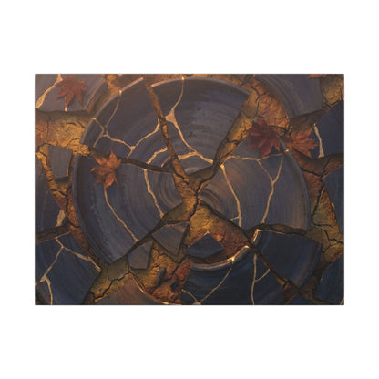 Autumn Cracked Earth Gold Repair Canvas Art | Philosophical Decor