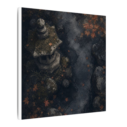 Stone Lantern Canvas Art | Autumn Japandi Texture Art