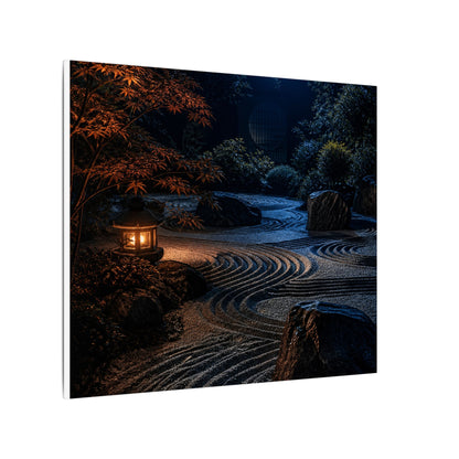 Summer Rock Garden Shadow Zen Canvas Art | Moody Decor