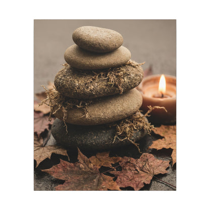 River Stones Canvas Art | Autumn Japandi Texture Art