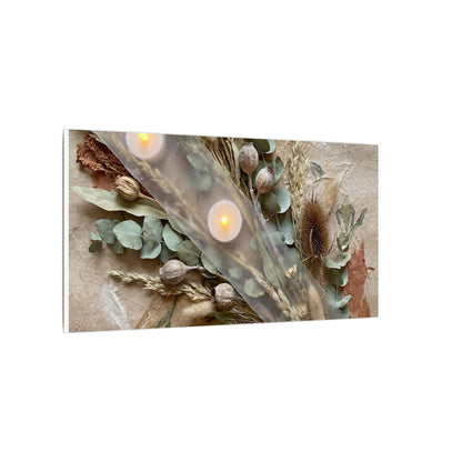 Candlelight Dried Flowers Canvas Art - Japandi Kanso