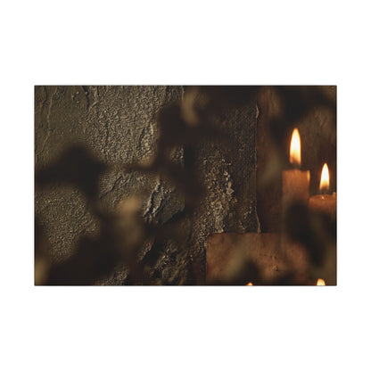 Shadow Play Dark Texture Canvas Art | Moody Dark Japandi Art