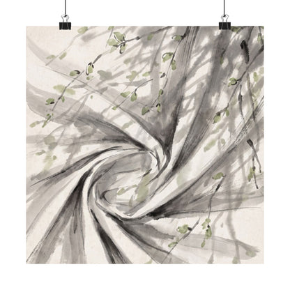 Silk Drape Wall Art Print | Spring Zen Sumi E Art