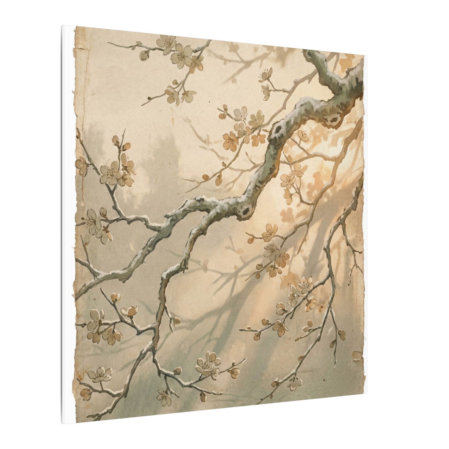 Cherry Blossom Canvas Art | Winter Japandi Japanese Pattern Art