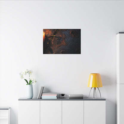 Candlelight Rust Patina Canvas Art - Dark Japandi Ma