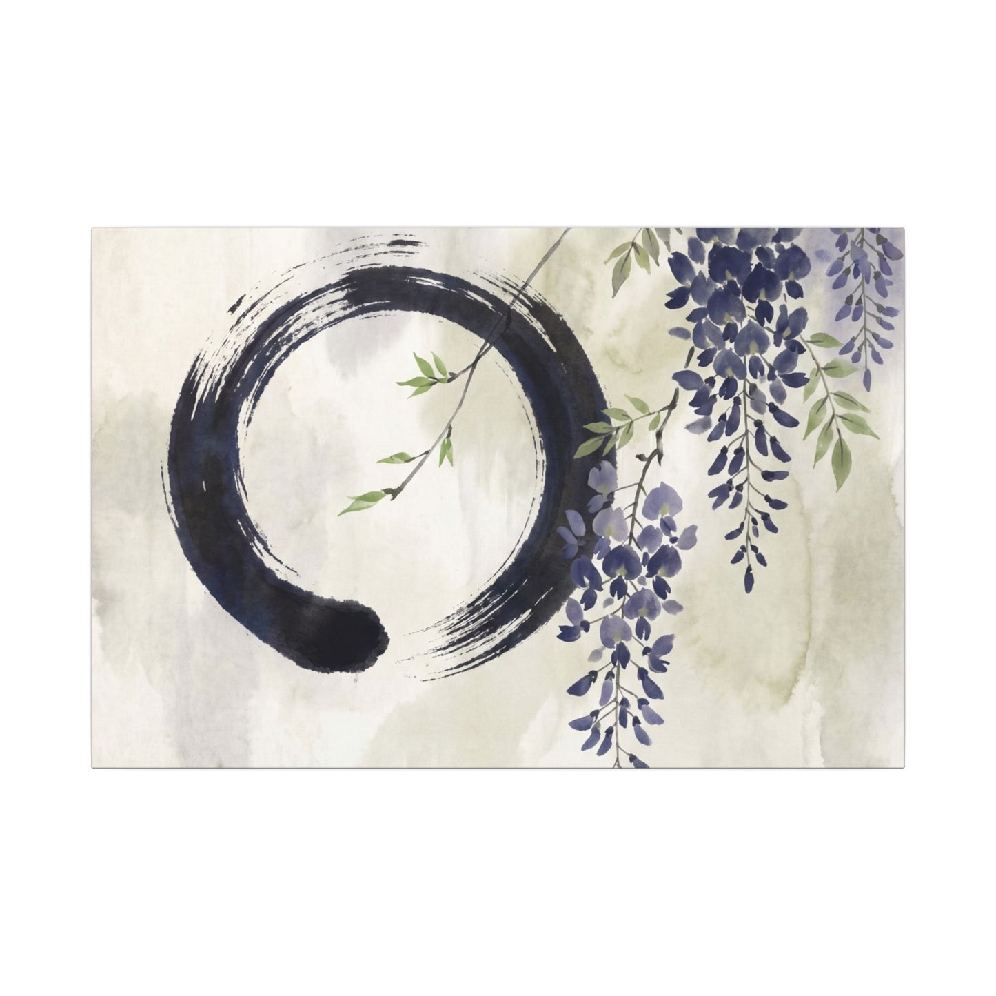Wisteria Enso Canvas Art | Serene Zen Art