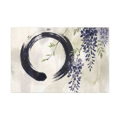 Wisteria Enso Canvas Art | Serene Zen Art