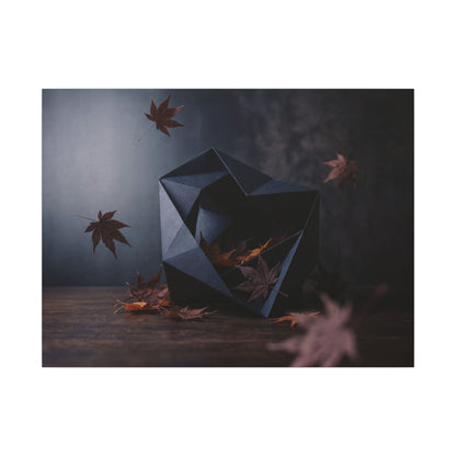 Dark Japandi Paper Fold in Dawn | Shadow Zen Canvas Art