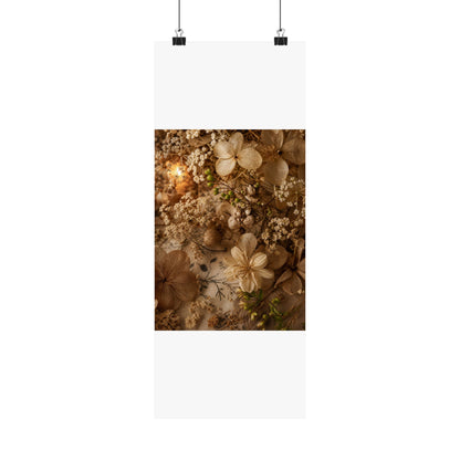 Candlelight Dried Flowers Wall Art Print - Japandi Fukinsei
