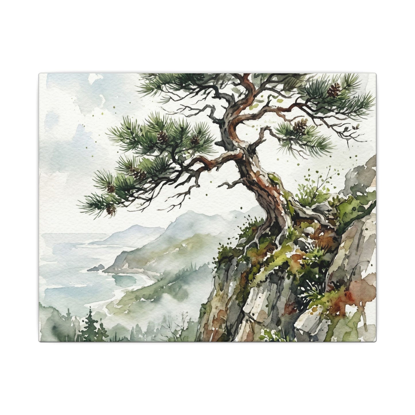 Pine Tree Spring Canvas Art | Japandi Neutral Design