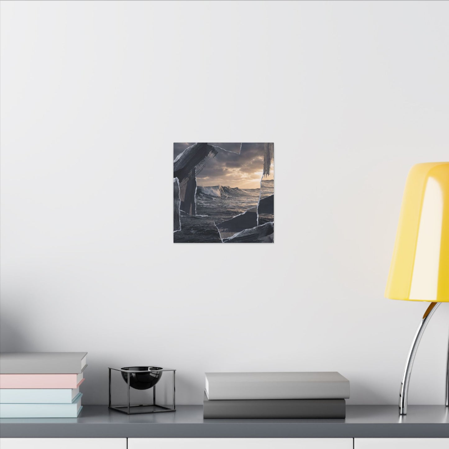 Fukinsei Ocean Wave Canvas Art - Dark Japandi Shadow Zen