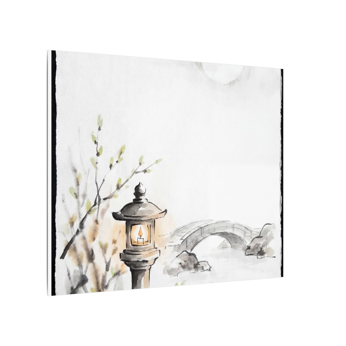 Moonlit Garden Spring Canvas Art | Zen Contemplative Design