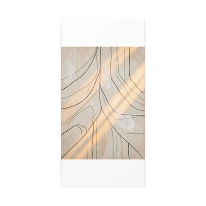 Shoji Screen Minimal Line Canvas Art | Warm Japandi Art