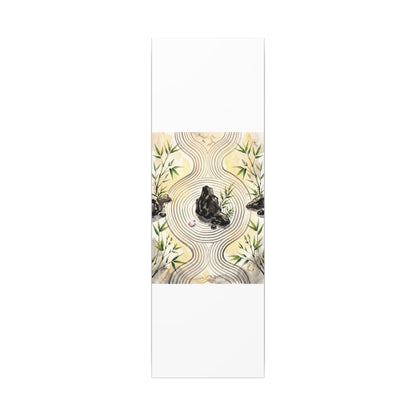 Zen Rock Garden in Golden Hour | Sumi E Canvas Art