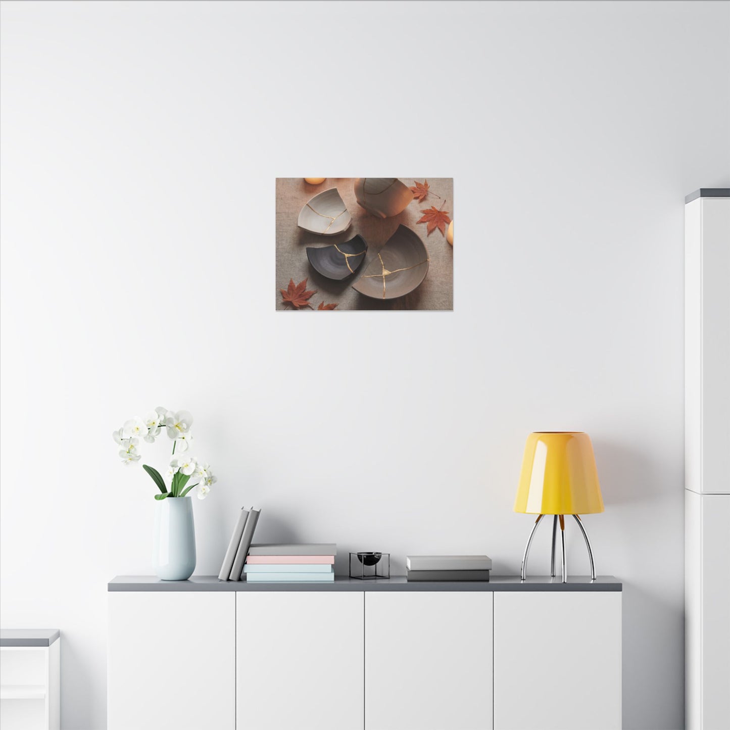 Candlelight Broken Pottery Canvas Art - Japandi Ma
