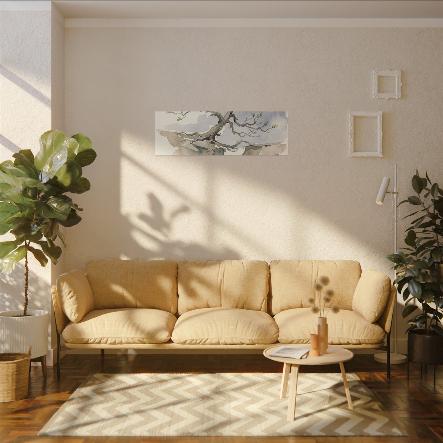Moonlight Pine Tree Canvas Art - Japandi Ma
