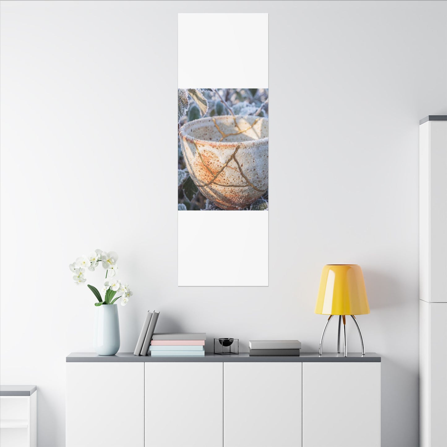 Resilient Ceramic Bowl Canvas Art - Gold Vein Kintsugi