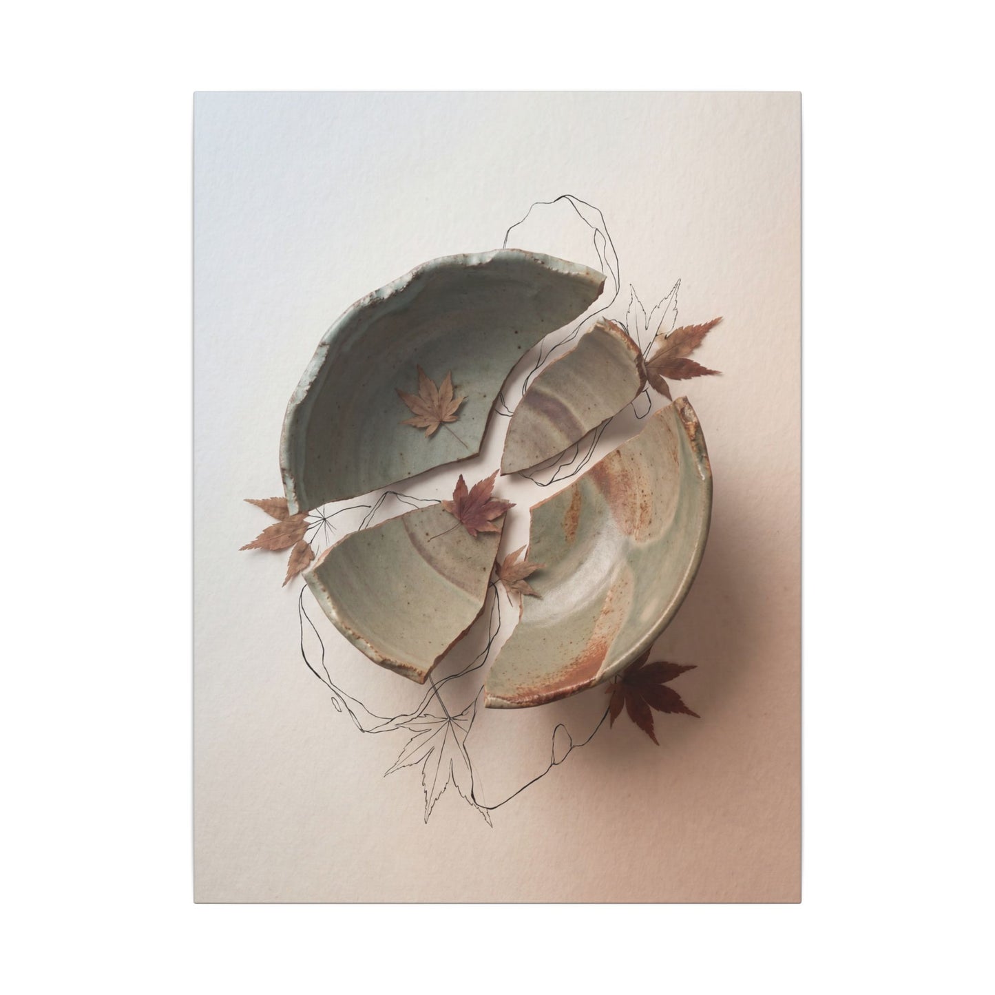 Dawn Ceramic Bowl Canvas Art - Japandi Fukinsei