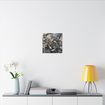 Koi Pond Canvas Art | Winter Japandi Japanese Pattern Art