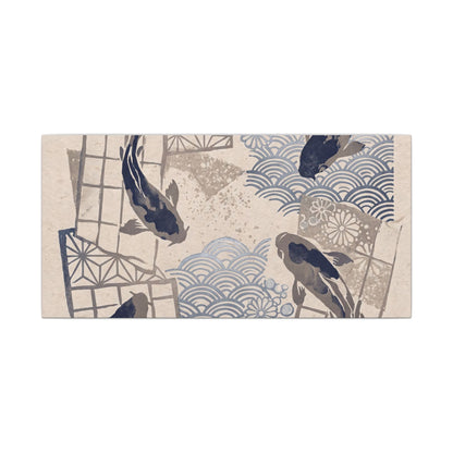 Earthy Koi Pond Canvas Art - Japanese Pattern Japandi