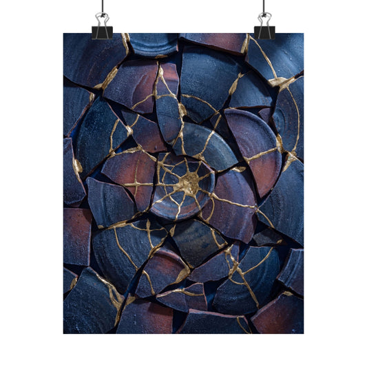 Winter Broken Pottery Gold Repair Wall Art Print | Resilient Decor